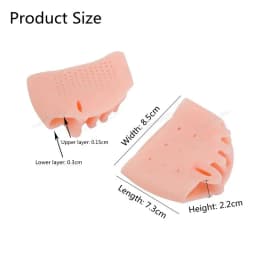 1 Pair Women's Silicone Gel Metatarsal Pads Five-Hole Honeycomb Forefoot Cushions Toe Separator Hallux Valgus Foot Care