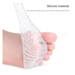 1 Pair Women's Silicone Gel Metatarsal Pads Five-Hole Honeycomb Forefoot Cushions Toe Separator Hallux Valgus Foot Care
