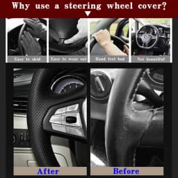 Microfiber Leather Car Steering Wheel Cover Non-Slip Steering Wheel Cover For Audi A1 8X A2 A3 Q3 Q5 Q2 A4 A5 A6 Car Accessories