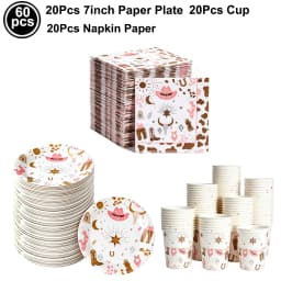 Western Cowgirl Birthday Party Decoration Disposable Tableware Pink Horse Party Plates Cups Horse Balloon Cowboy Party Supplies
