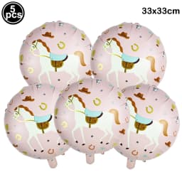 Western Cowgirl Birthday Party Decoration Disposable Tableware Pink Horse Party Plates Cups Horse Balloon Cowboy Party Supplies