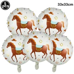 Western Cowgirl Birthday Party Decoration Disposable Tableware Pink Horse Party Plates Cups Horse Balloon Cowboy Party Supplies