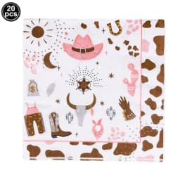 Western Cowgirl Birthday Party Decoration Disposable Tableware Pink Horse Party Plates Cups Horse Balloon Cowboy Party Supplies