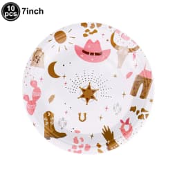 Western Cowgirl Birthday Party Decoration Disposable Tableware Pink Horse Party Plates Cups Horse Balloon Cowboy Party Supplies