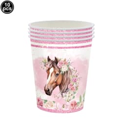 Western Cowgirl Birthday Party Decoration Disposable Tableware Pink Horse Party Plates Cups Horse Balloon Cowboy Party Supplies