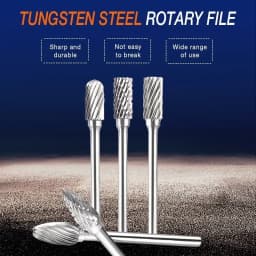 10 PCS Tungsten Carbide Steel Rotary File Set Grinders Accessories Burr Woodworking Milling Cutter Titanium Plated Engraving Set