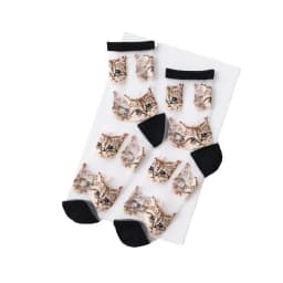 3 Pairs = 6Pieces Cool Transparent Cute Cat Women Socks Breathable Ladies Summer Thin Kawaii Silk Socks For Women Dropshipping