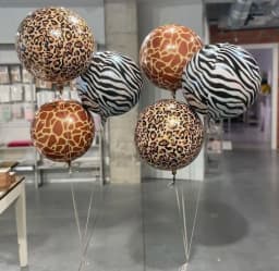 4/10Pcs 22inch 4D Round Animal Printed Leopard Zebra Tiger Giraffe Foil Balloons Jungle Safari Birthday Balloons Party Decor