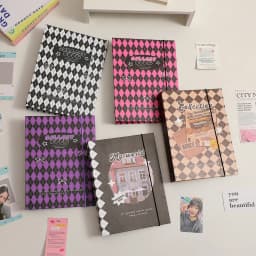 MINKYS Retro Rhombus A5 Kpop Photocard Binder Photo Cards Collect Book Storage Album Hardcover Notebook Korea Stationery