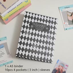 MINKYS Retro Rhombus A5 Kpop Photocard Binder Photo Cards Collect Book Storage Album Hardcover Notebook Korea Stationery