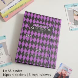 MINKYS Retro Rhombus A5 Kpop Photocard Binder Photo Cards Collect Book Storage Album Hardcover Notebook Korea Stationery