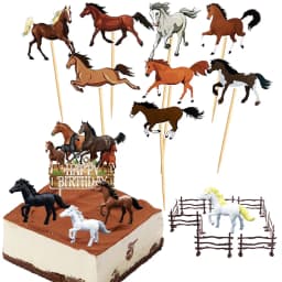 Horse Theme Party Supplies Horse Shape Cake Toppers Fence Horse Horse Racing Birthday Cowboys Cake Decorations Supplies