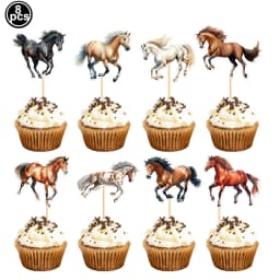 Horse Theme Party Supplies Horse Shape Cake Toppers Fence Horse Horse Racing Birthday Cowboys Cake Decorations Supplies