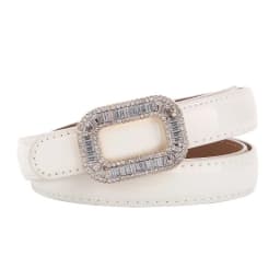 Rhinestone Buckle Women's Cowhide Belt Fashion Trend Luxury Design Jeans Accessories Gothic Retro Punk Leather Thin Waistband