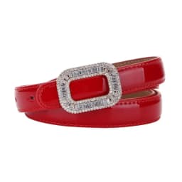 Rhinestone Buckle Women's Cowhide Belt Fashion Trend Luxury Design Jeans Accessories Gothic Retro Punk Leather Thin Waistband