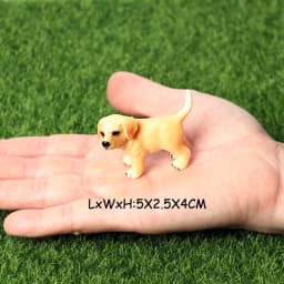 Realistic Mini Dog Figurines Labrador Poodle Bulldog Puppy Playset, Cake Topper Kids Birthday Party Table Decor Gift