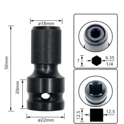 Krachtige Drive Converter Impact Tool 1/2 inch Square To 1/4 inch Hex Ratchet Socket Wrench Socket Adapter Spanner Set