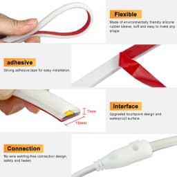 Waterproof COB Led Strip 220V With Adhesive Tape Flexible 5m 10m 20m 30m 50m 288LEDs/m Flexible Cob Led Ribbon For Home Garden
