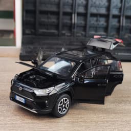 1:32 RAV4 SUV Alloy Car Model Diecast Metal Toy Vehicles Car Model High Simulation Sound and Light Collection Childrens Toy Gift