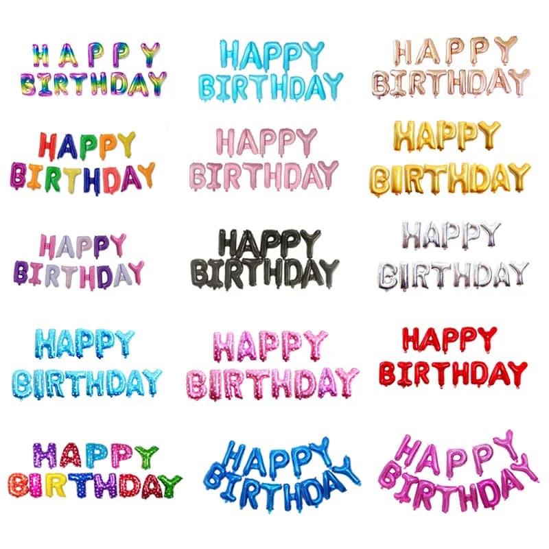 16 inch Letters HAPPY BIRTHDAY Foil Balloons Happy Birthday Party Decoration Kids Alphabet Air Balloons Baby Shower Supplies