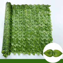 100/300cm Artificial Ivy Hedge Fence Panels Green Faux Ivy Leaf Privacy Fence Screen for Outdoor Home Garden Balcony Decoration