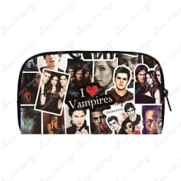 The Vampire Diaries Long Wallet Team Salvatore Women Purse Damon Stefan Key Money Bag Card Earphones Holder Jewelry Organizer