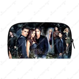 The Vampire Diaries Long Wallet Team Salvatore Women Purse Damon Stefan Key Money Bag Card Earphones Holder Jewelry Organizer