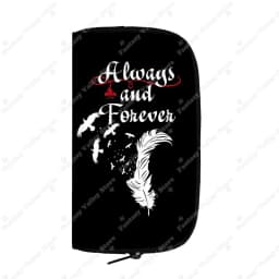 The Vampire Diaries Long Wallet Team Salvatore Women Purse Damon Stefan Key Money Bag Card Earphones Holder Jewelry Organizer