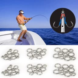 10-50Pcs Stainless Steel Fishing Solid Ring Sea Fishing Lures Connectors Jigging Ring Swivels Fishing Snap Accessory Tackle Tool