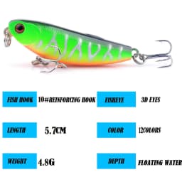 1Pcs Floating Pencil Fishing Lure 5.7cm 4.8g Top Water Dogs Hard Lures Baits Wobblers Artificial Hard Bait Pesca Fishing Tackle
