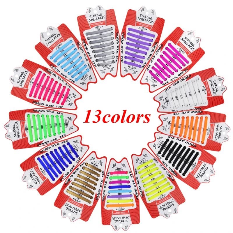 16pcs Elastic Silicone Shoelaces For Shoes Special Shoelace No Tie Shoe Laces For Men Women Lacing Shoes Rubber Shoelace L1
