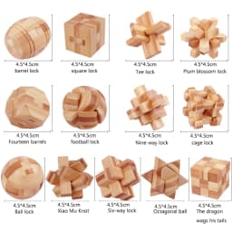 Bamboo Kong Ming Lock Lu Ban Lock IQ Brain Teaser Educational Toy for Kids Children Montessori 3D Puzzles Game Unlock Toys Adult