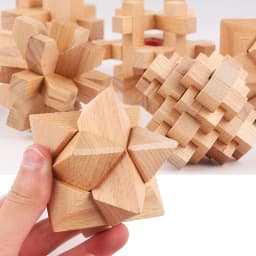 Bamboo Kong Ming Lock Lu Ban Lock IQ Brain Teaser Educational Toy for Kids Children Montessori 3D Puzzles Game Unlock Toys Adult
