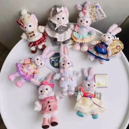 Disney Stellalou Duff Anime Figure Plush Keychain and Bag Pandent Stuffed Animals Rabbit and Bear Peluche Bag Decorations