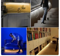 6mm Flexible LED Neon Strip Light With Power Adapter Touch Dimmer Hand Sweep PIR Motion Sensor Switch Set