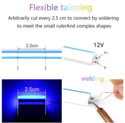 6mm Flexible LED Neon Strip Light With Power Adapter Touch Dimmer Hand Sweep PIR Motion Sensor Switch Set