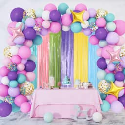 2Pcs Colorful Fringe Curtain Macaron Backdrops Tinsel Curtain for Girl Unicorn Mermaid Wedding Party Decoration Wedding
