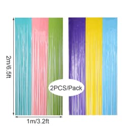 2Pcs Colorful Fringe Curtain Macaron Backdrops Tinsel Curtain for Girl Unicorn Mermaid Wedding Party Decoration Wedding