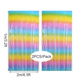 2Pcs Colorful Fringe Curtain Macaron Backdrops Tinsel Curtain for Girl Unicorn Mermaid Wedding Party Decoration Wedding