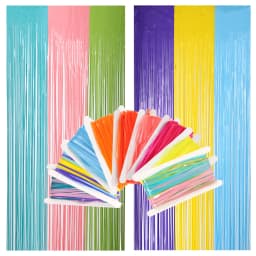 2Pcs Colorful Fringe Curtain Macaron Backdrops Tinsel Curtain for Girl Unicorn Mermaid Wedding Party Decoration Wedding