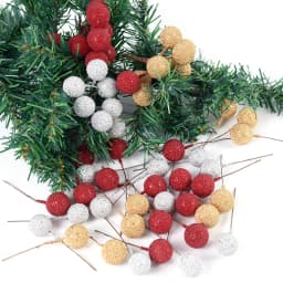 Artificial Foam Stamen Fruit Berry Gold Silver Red cherry pearlescent stamen wedding Christmas decor DIY gift box Wreaths
