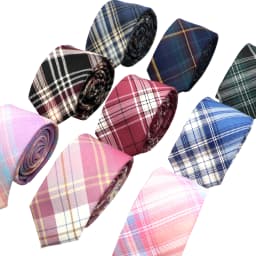 Men's Check Stripe 6cm Tie 100% Cotton Neckties Gift For Man Plaid Series Wedding Party Gift Accessories Women's Anime Tie