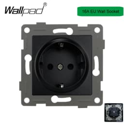 DIY Black Crystal Glass Push Button Switch with Neon 16A EU Poland Socket with USB Fan Dim Cat6 Data Satellite Outlet Wallpad