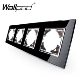 DIY Black Crystal Glass Push Button Switch with Neon 16A EU Poland Socket with USB Fan Dim Cat6 Data Satellite Outlet Wallpad