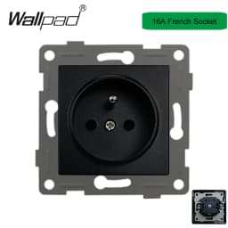 DIY Black Crystal Glass Push Button Switch with Neon 16A EU Poland Socket with USB Fan Dim Cat6 Data Satellite Outlet Wallpad