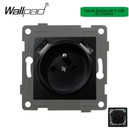 DIY Black Crystal Glass Push Button Switch with Neon 16A EU Poland Socket with USB Fan Dim Cat6 Data Satellite Outlet Wallpad
