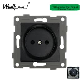 DIY Black Crystal Glass Push Button Switch with Neon 16A EU Poland Socket with USB Fan Dim Cat6 Data Satellite Outlet Wallpad