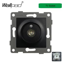 DIY Black Crystal Glass Push Button Switch with Neon 16A EU Poland Socket with USB Fan Dim Cat6 Data Satellite Outlet Wallpad