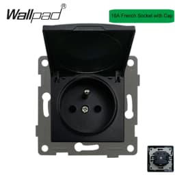 DIY Black Crystal Glass Push Button Switch with Neon 16A EU Poland Socket with USB Fan Dim Cat6 Data Satellite Outlet Wallpad