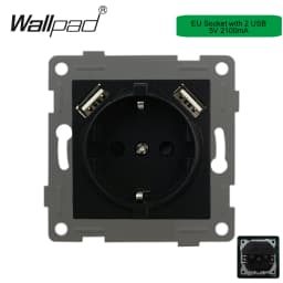 DIY Black Crystal Glass Push Button Switch with Neon 16A EU Poland Socket with USB Fan Dim Cat6 Data Satellite Outlet Wallpad